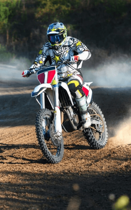 Motocross rider in action