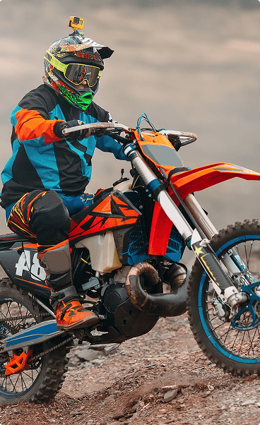 Motorcross rider on dirt bike